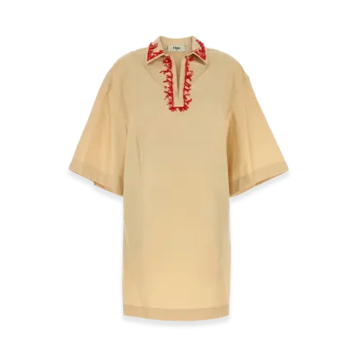 FENDI Women's Poplin Dress "Beige"