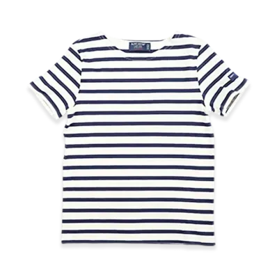 SAINT JAMES Crewneck T-shirt Levant (Kids) "Ecru Marine"