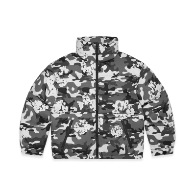 DENIM TEARS Cotton Wreath Puffer Jacket "White Camo"