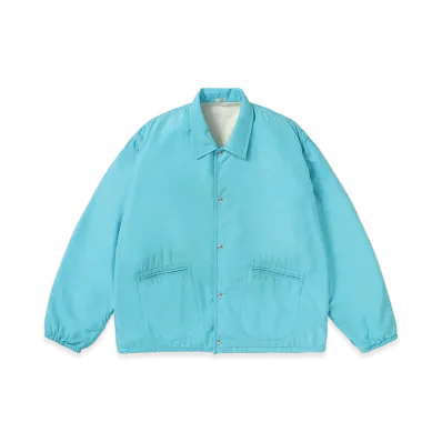 A.PRESSE Vintage Washed Silk Taffeta Coach Jacket "Sax"