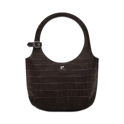 Courreges Holy Croco Stamped Bag "Bark"