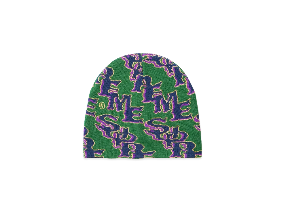 Supreme Slanted Gothic Outline Beanie "Green"