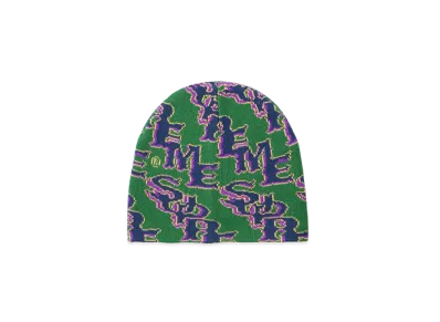 Supreme Slanted Gothic Outline Beanie "Green"