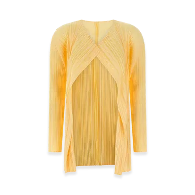 PLEATS PLEASE ISSEY MIYAKE Women's Mellow Pleats Cardigan "Yellow"