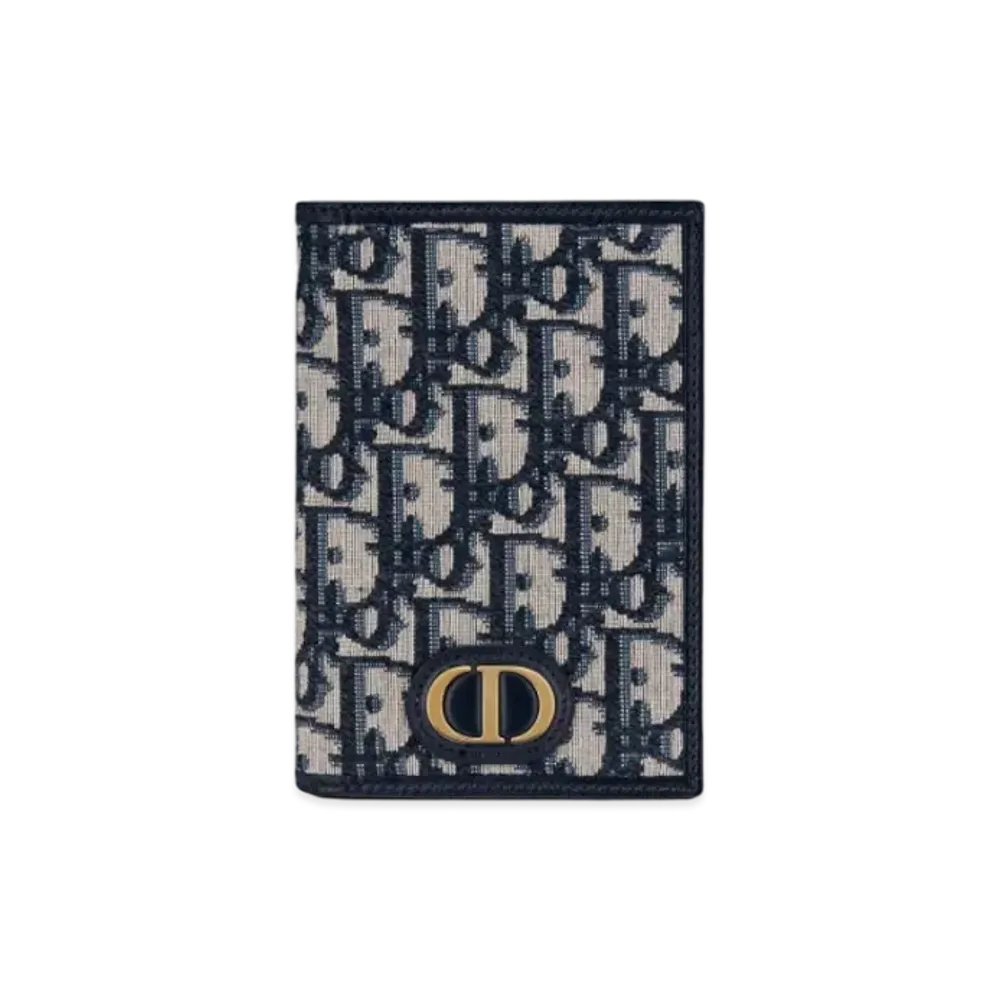 Dior 30 Montaigne Passport Holder "Blue"