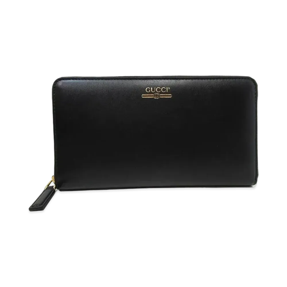 GUCCI Outlet Boutique Line Zip Around Long Wallet "Black"