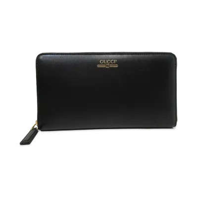 GUCCI Outlet Boutique Line Zip Around Long Wallet "Black"