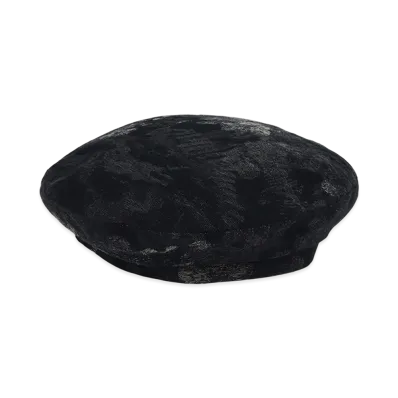 S'YTE Faded Floral Jacquard Beret "Black"