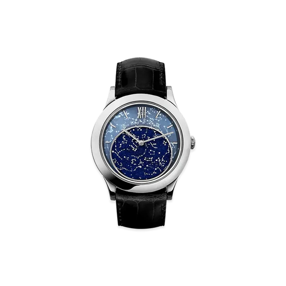 Van Cleef & Arpels Midnight in Paris watch "18K White gold/Aventurine/Quartz/Meteorite"