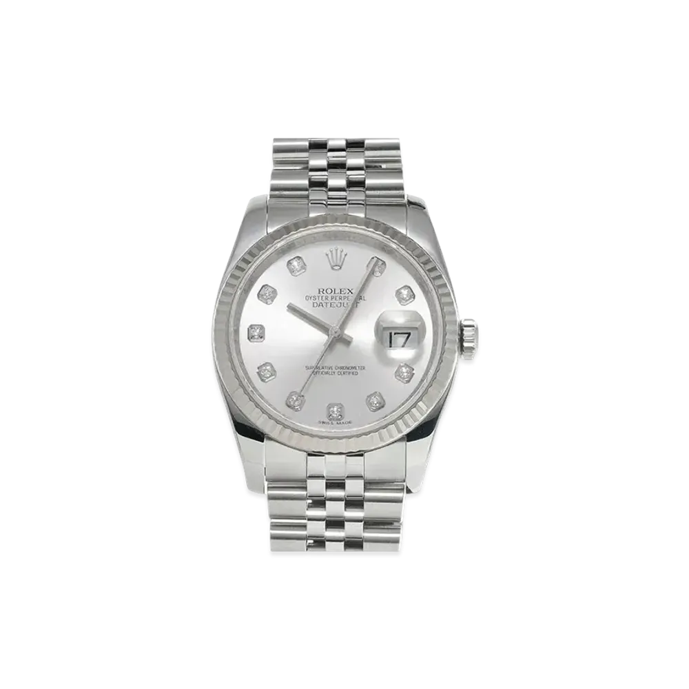 ROLEX Datejust 10P Diamonds "Silver/Stainless Steel/White Gold"