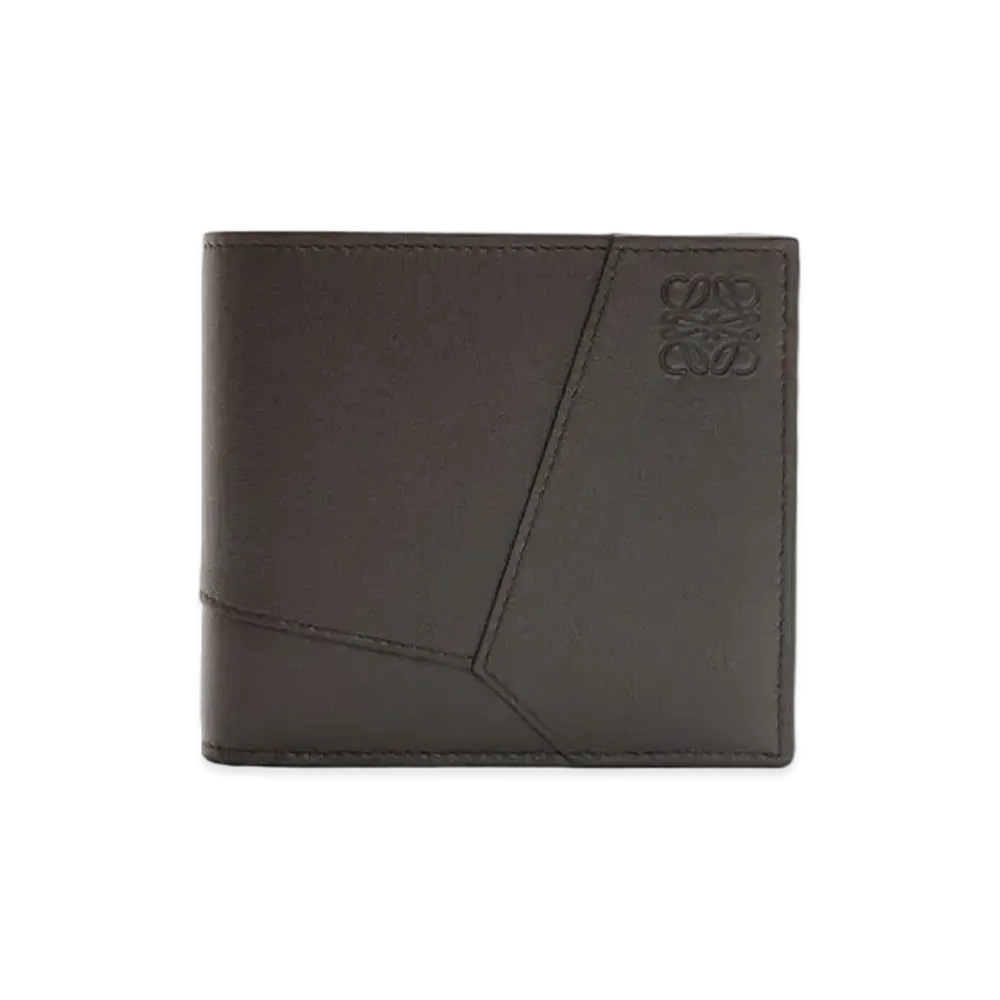 LOEWE Puzzle Bifold Coin Wallet in Classic Calfskin "Dark Grey"