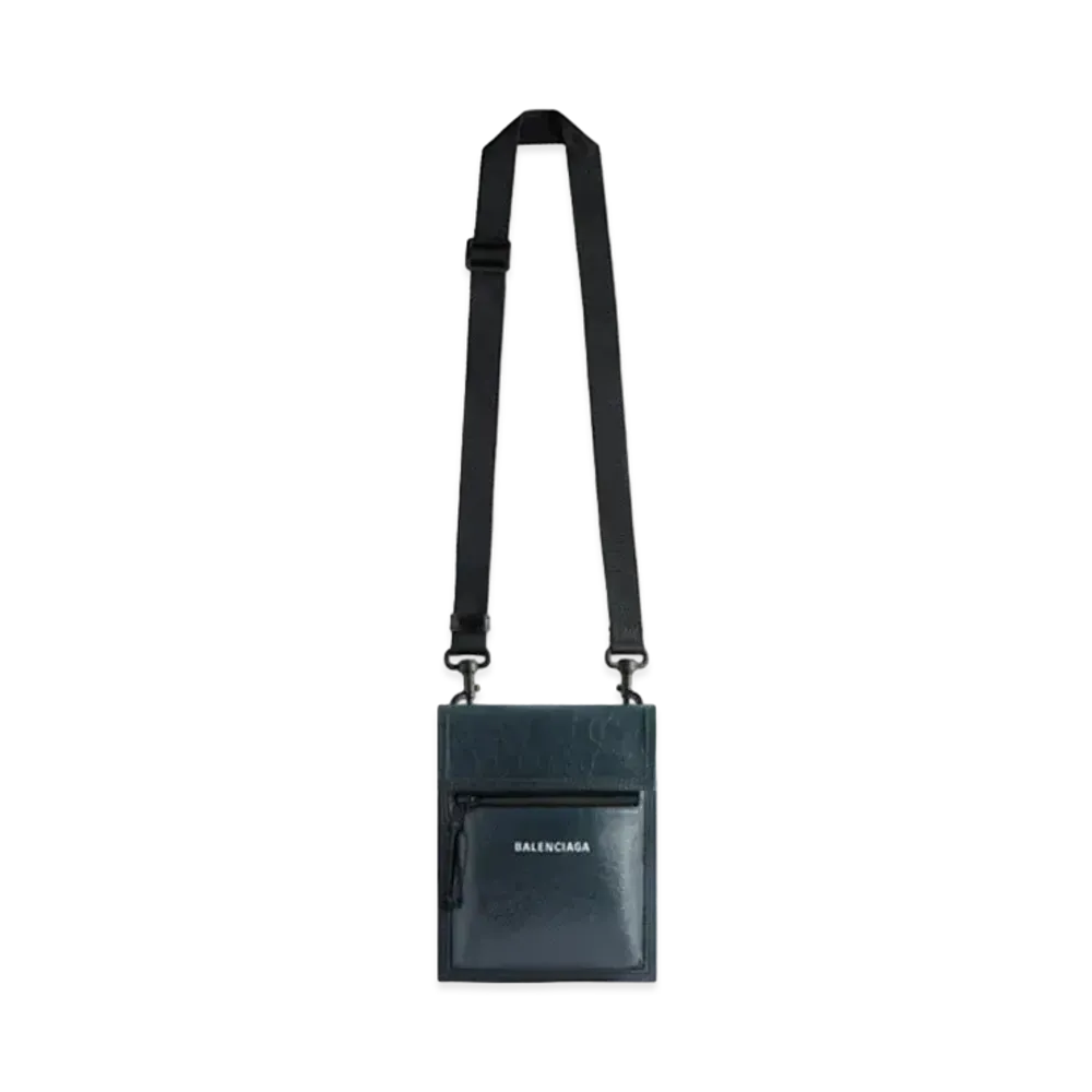 BALENCIAGA Explorer Small Pouch With Strap "Dark Blue"
