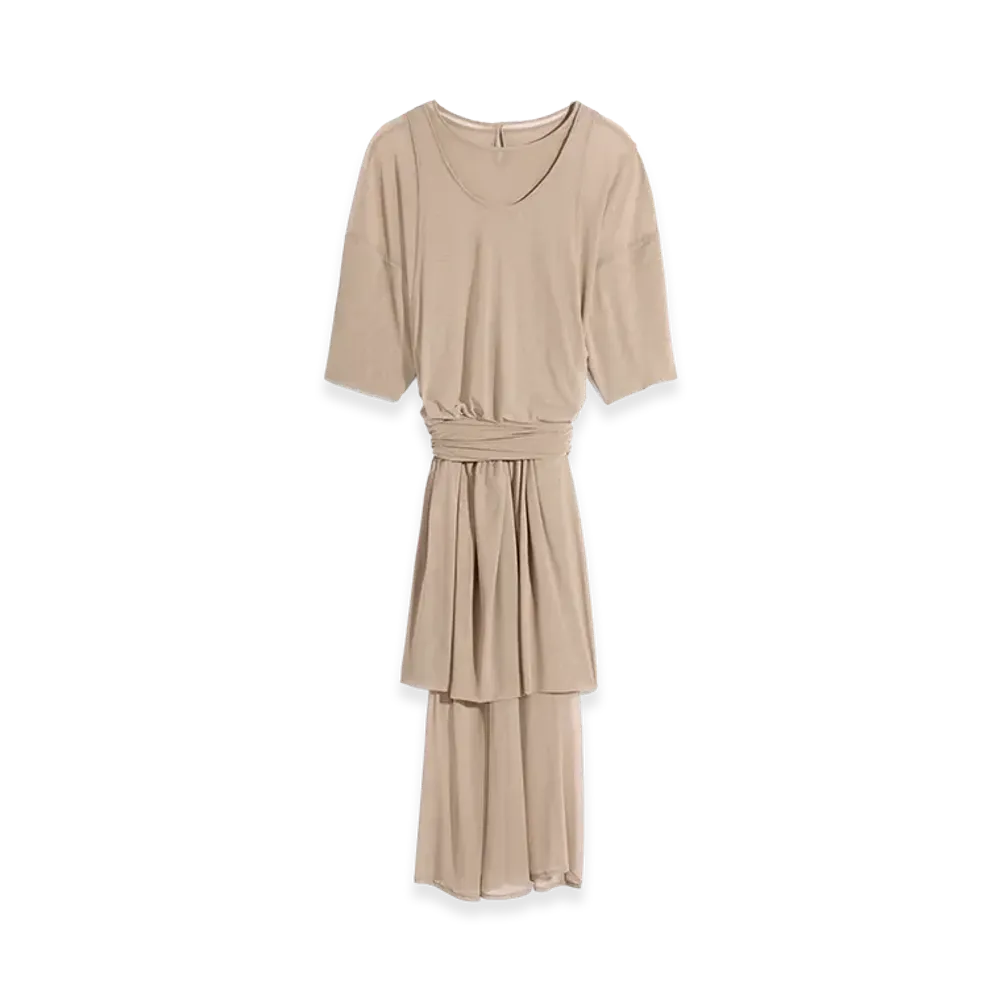 LEMAIRE Women's Mesh Double Layer Dress "Nude"