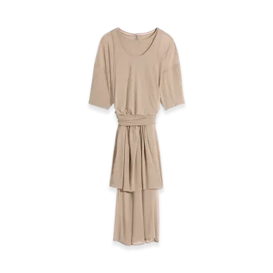 LEMAIRE Women's Mesh Double Layer Dress "Nude"