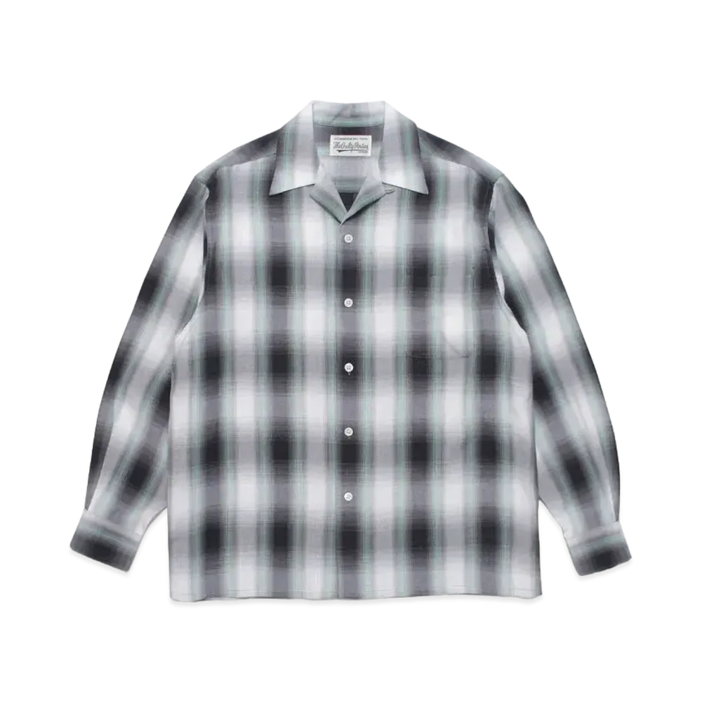 WACKO MARIA CHECK OPEN COLLAR SHIRT "Green"