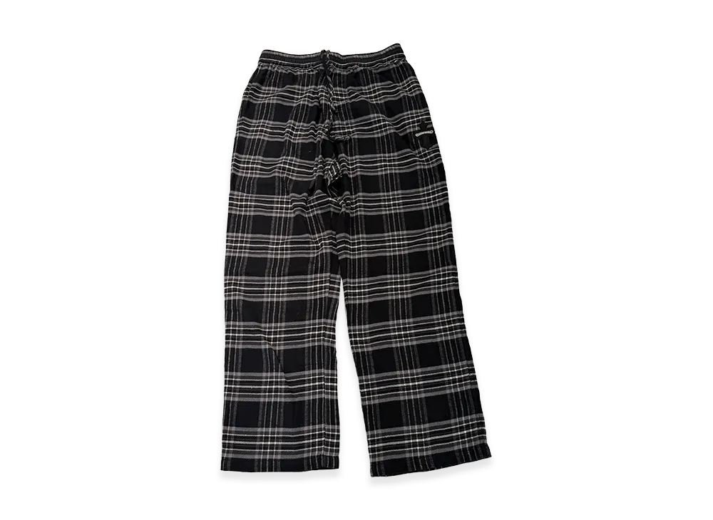 Chrome Hearts 1 Cross Leather Patch After School Flannel Check Pants "Black"