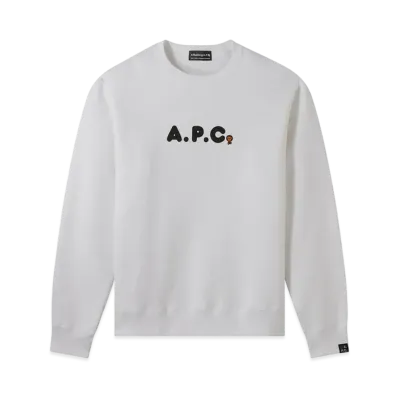 A BATHING APE x APC MILO ON APC WIDE CREWNECK "White"