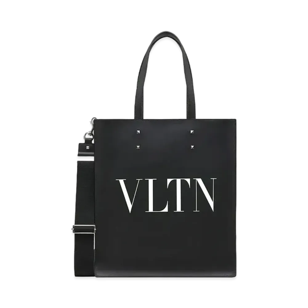 Valentino VLTN Leather Tote "Black/White"