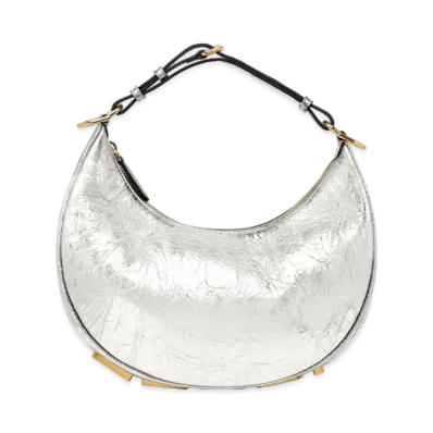 FENDI Fendigraphy Small Laminate Leather Bag "Silver"