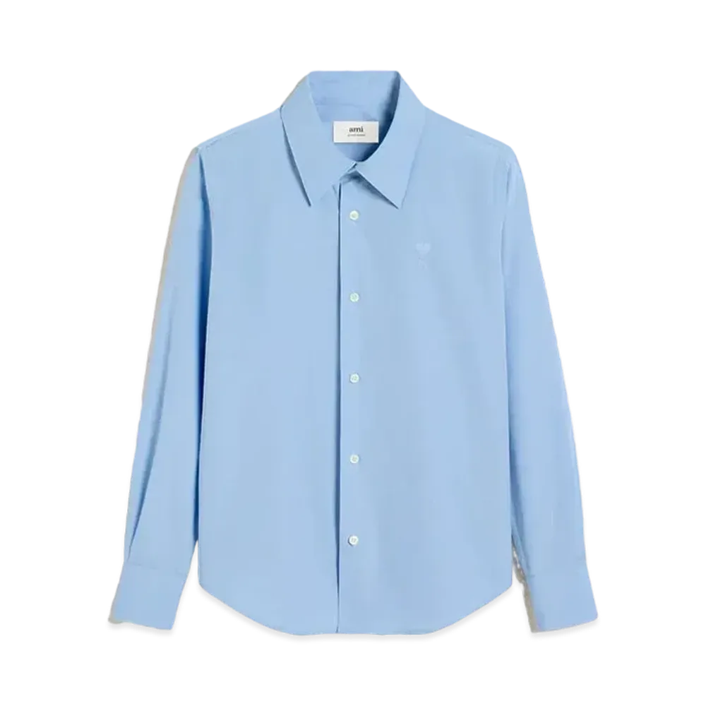 AMI PARIS Chemise Classique Ami De Coeur "Cashmere Blue"
