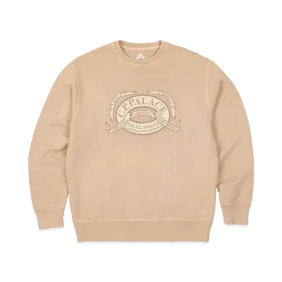 PALACE C.P. COMPANY Classic Over Dyed Crew Sweat "Stone"