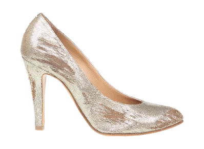 MM6 Maison Margiela Women's Court Decollete In Laminated Fabric "Gold"