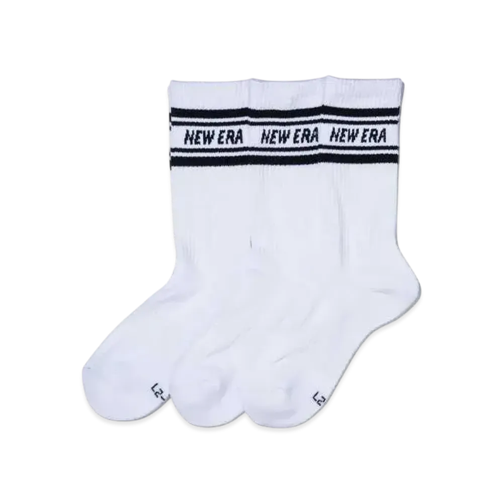 NEW ERA Socks Crew 3 Pair Line "White"
