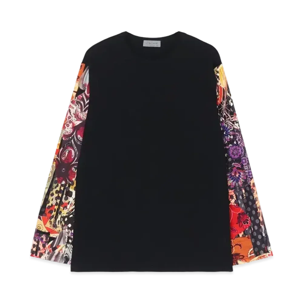Yohji Yamamoto 60/2 PS Ink J + 30/-Ps Patchwork Ptn Long Sleeve "Black"