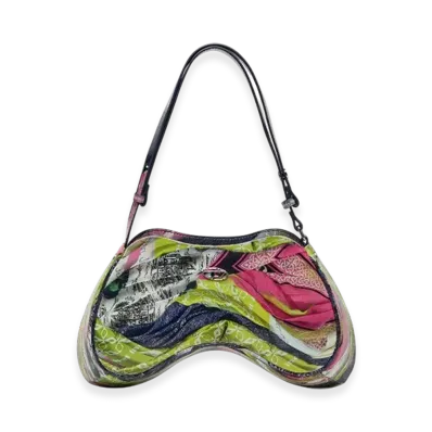 Diesel Play Shoulder Play-Glossy Shoulder Bag With Print "Pink Yellow"