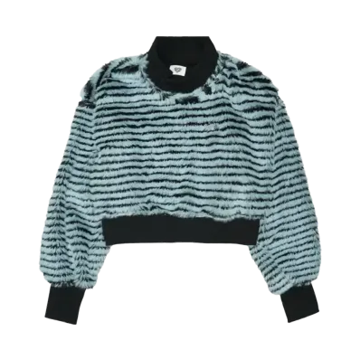 HTH fur border sweat "BLUE"