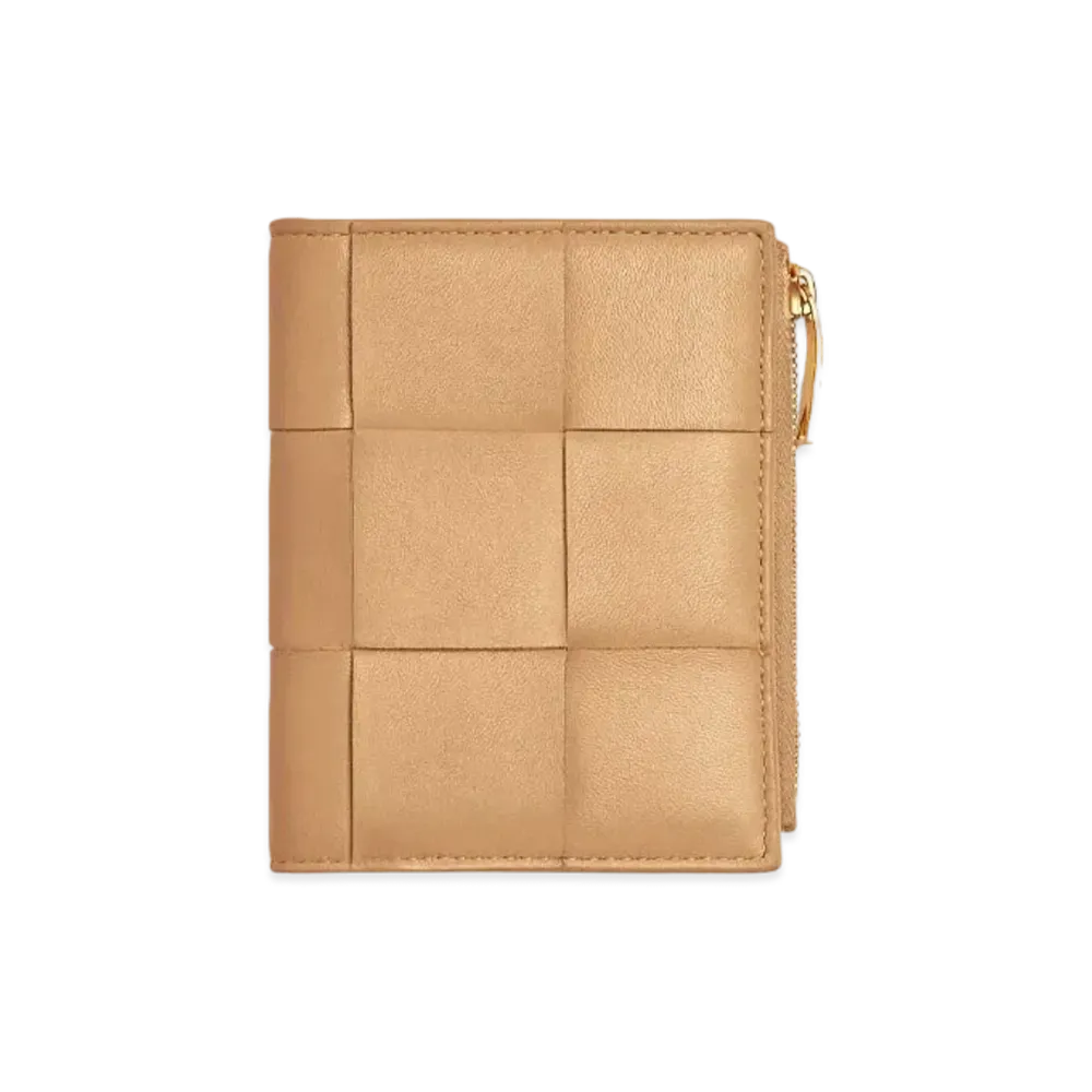 Bottega Veneta Bifold Zip Wallet "Almond"