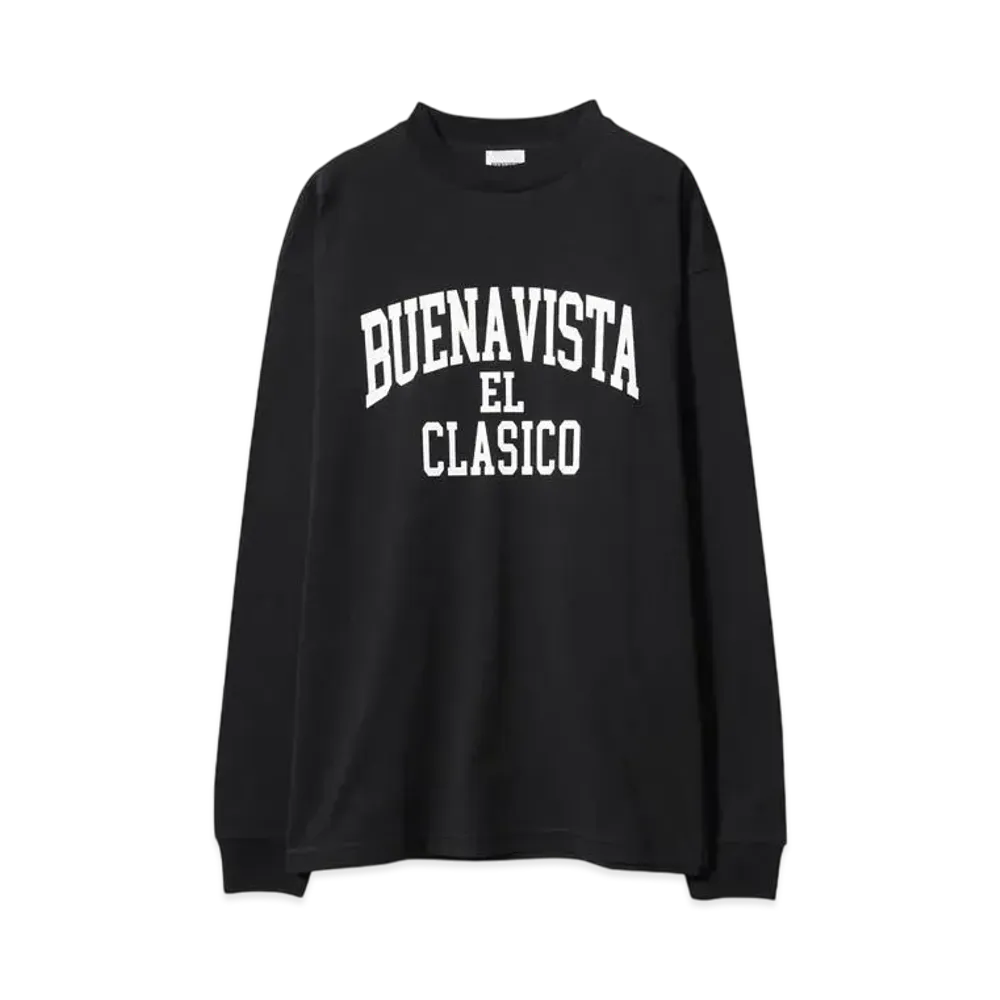 BUENA VISTA BV college logo L/S tee "BLACK"
