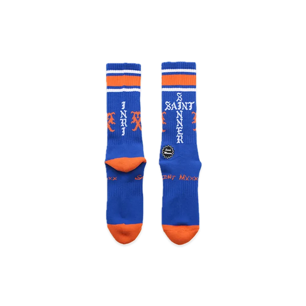 SAINT Mxxxxxx Socks Sinner "Blue/Orange/White"