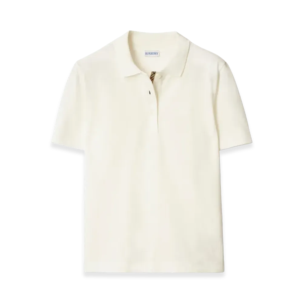 Burberry Women's Cotton Polo Shirt "Chalk White"