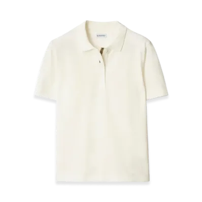 Burberry Women's Cotton Polo Shirt "Chalk White"