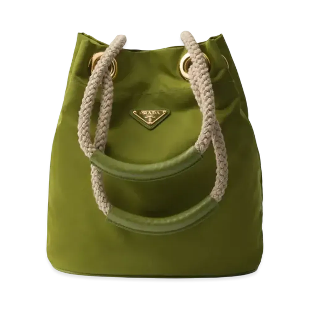 PRADA Mariner Re-Nylon Small Bucket Bag "Olive"
