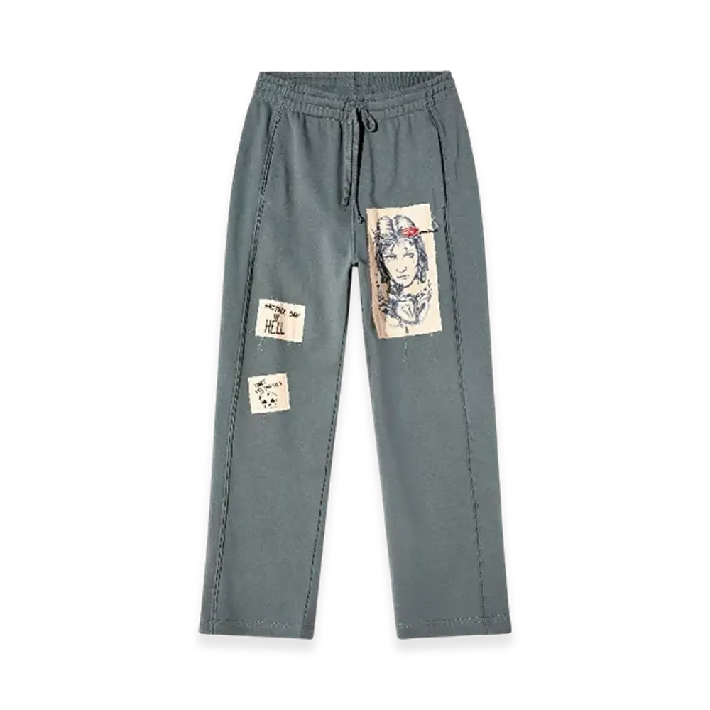 Diesel P-Martyans-DD Track Pants With Tattoo Patches "Gray"