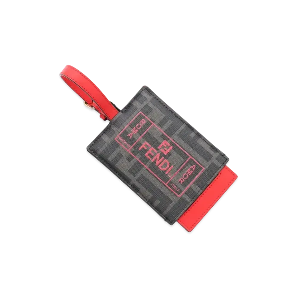 FENDI Name Tag PVC Leather "Red"