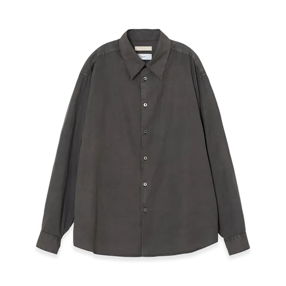 YOKE x Graphpaper Suvin Gold Cotton Poplin Pigment Dyed Regular Collar Shirt "Black"