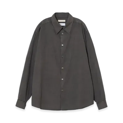 YOKE x Graphpaper Suvin Gold Cotton Poplin Pigment Dyed Regular Collar Shirt "Black"