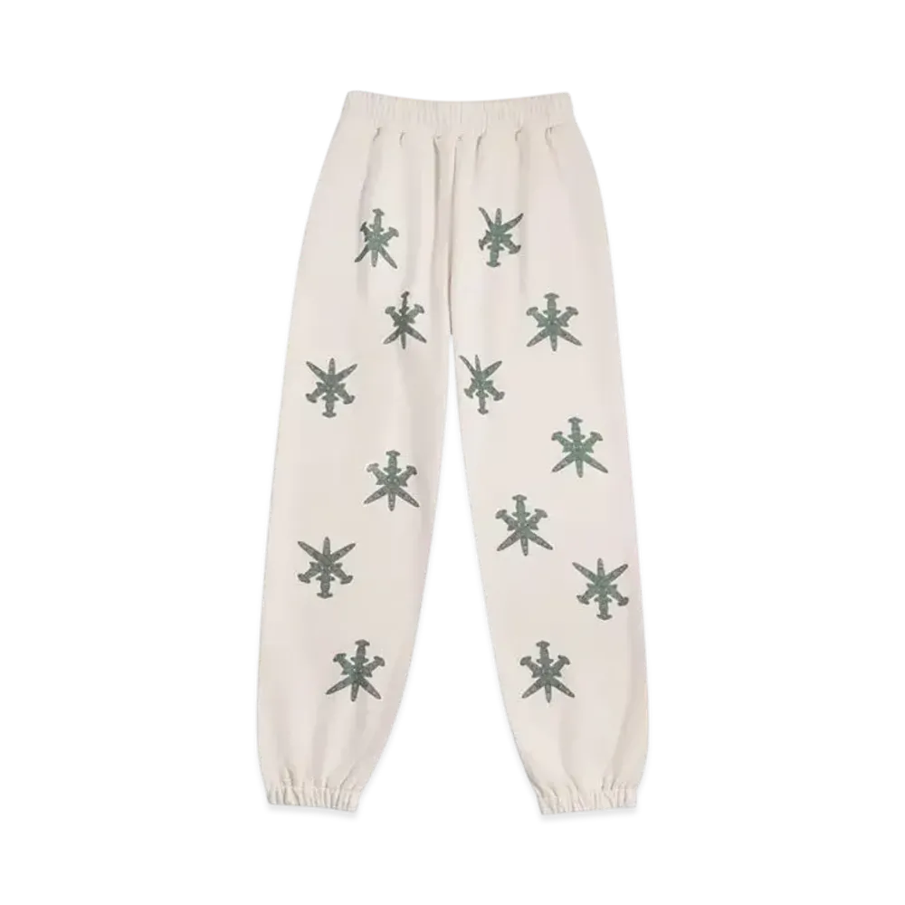 Unknown London Dagger Rhinestone Joggers "Cream"