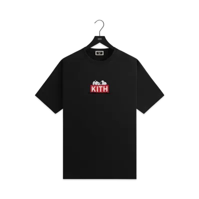 Kith x Peanuts Doghouse Classic Logo Tee "Black"