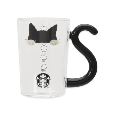 STARBUCKS Seasonal Goods "Playful Halloween Cat" Halloween 2025 Heat-Resistant Glass Mug Cat 296ml "Clear/Black"