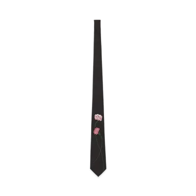 Yohji Yamamoto POUR HOMME Floral Pattern JQ Derby Tie B "Black"