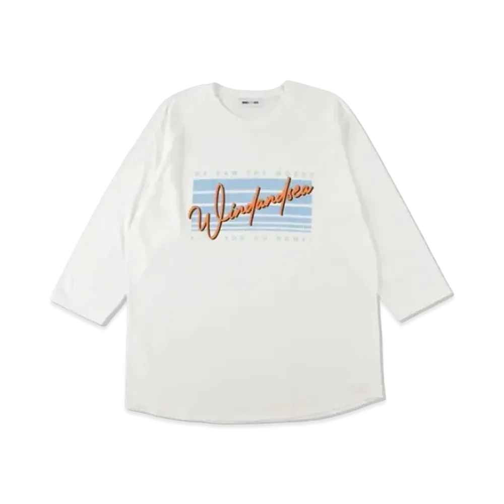 WIND AND SEA SEA Side Jog Rangan 3/4 Sleeve T Shirt "White"