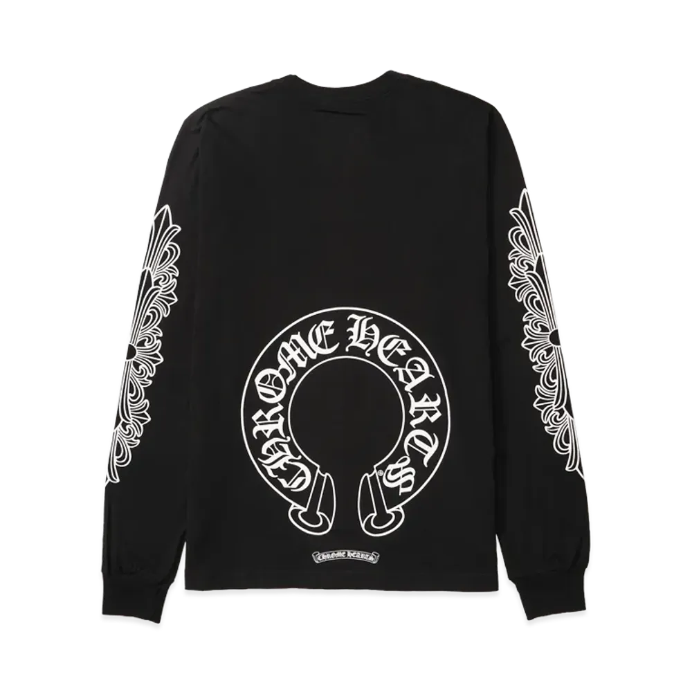 Chrome Hearts Horseshoe Floral Cross L/S T-Shirt "Black"