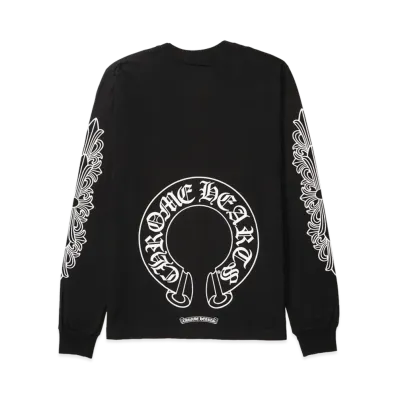 Chrome Hearts Horseshoe Floral Cross L/S T-Shirt "Black"