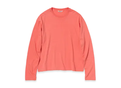 AURALEE Brushed Organic Cotton Jersey L/S Tee "Coral Pink"