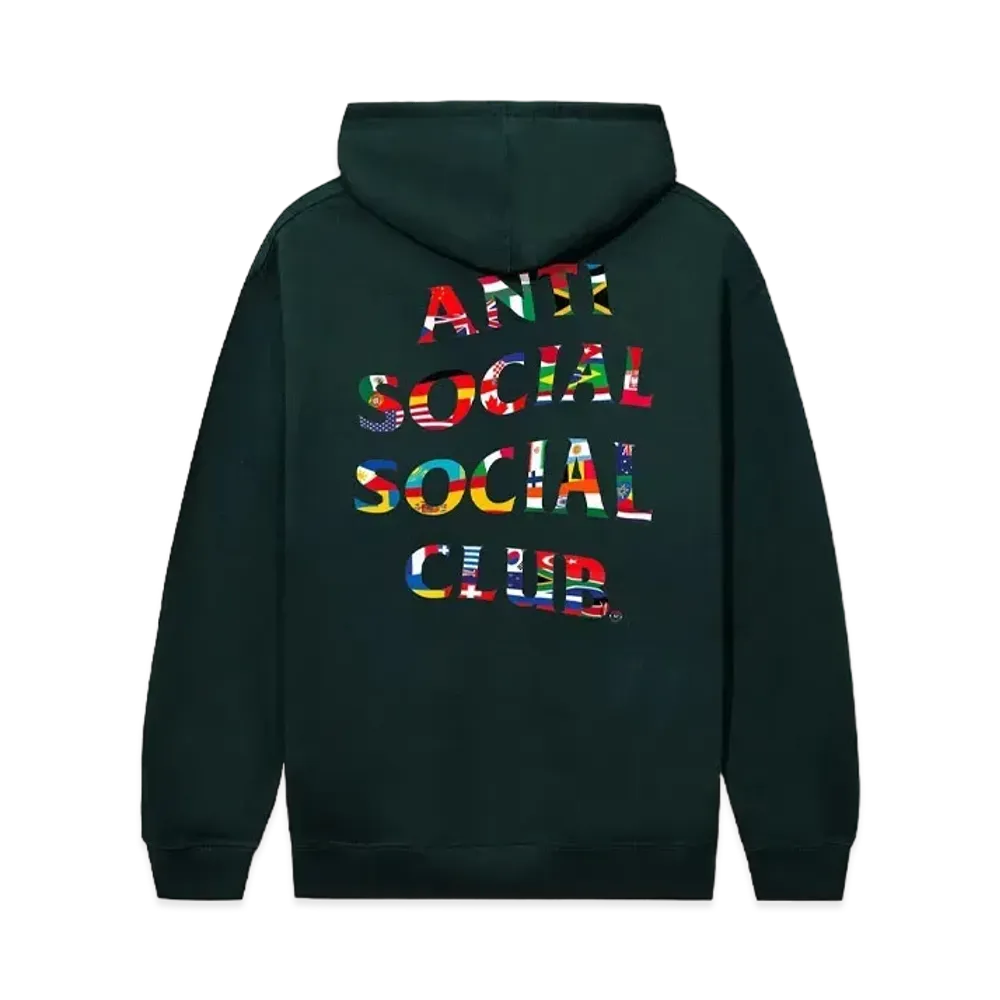 ANTI SOCIAL SOCIAL CLUB PARIS 2024 CAPSULE Flag Collage Hoodie "Alpine Green"