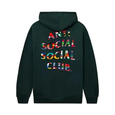 ANTI SOCIAL SOCIAL CLUB PARIS 2024 CAPSULE Flag Collage Hoodie "Alpine Green"